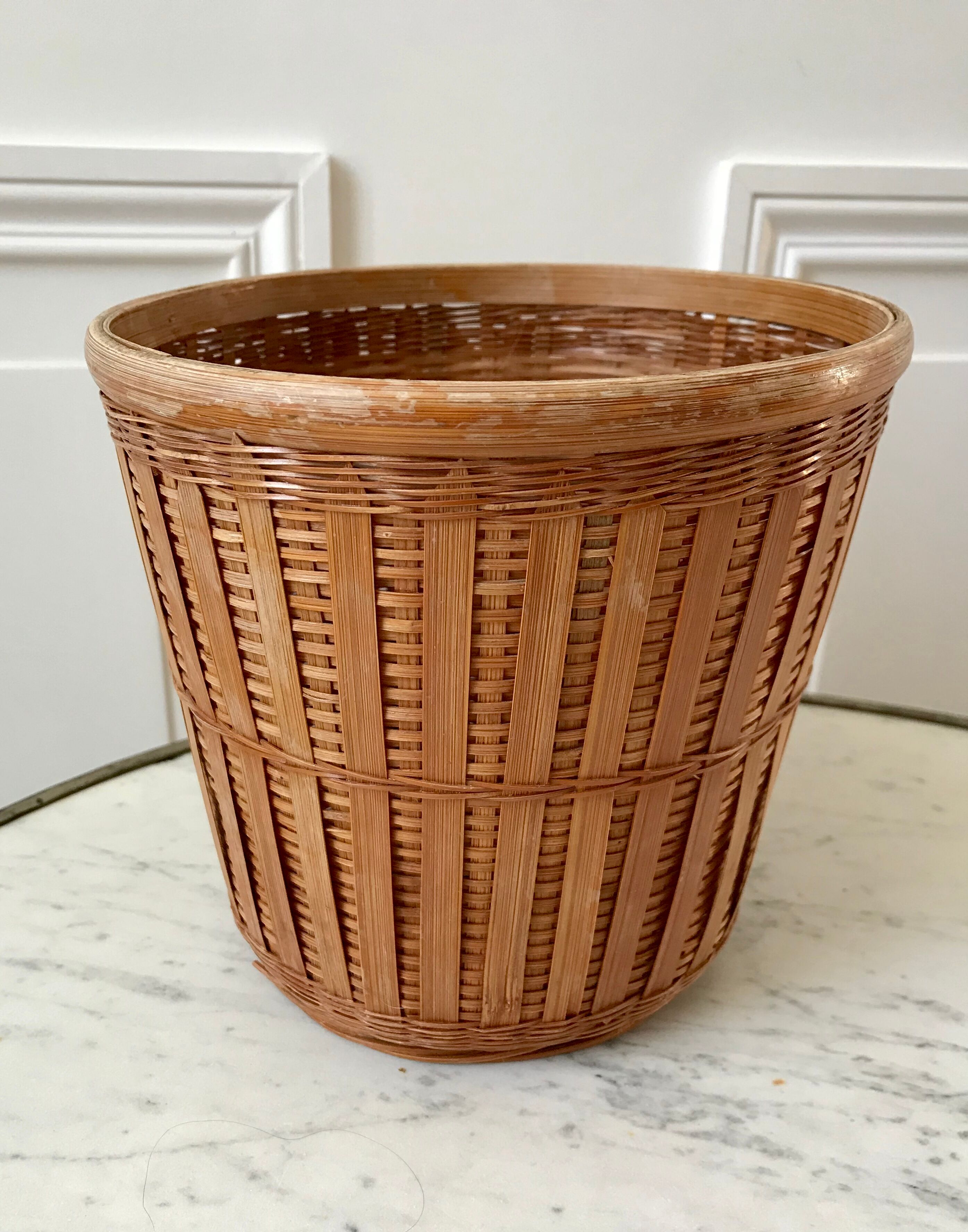 Rattan and wicker pot cover 70s