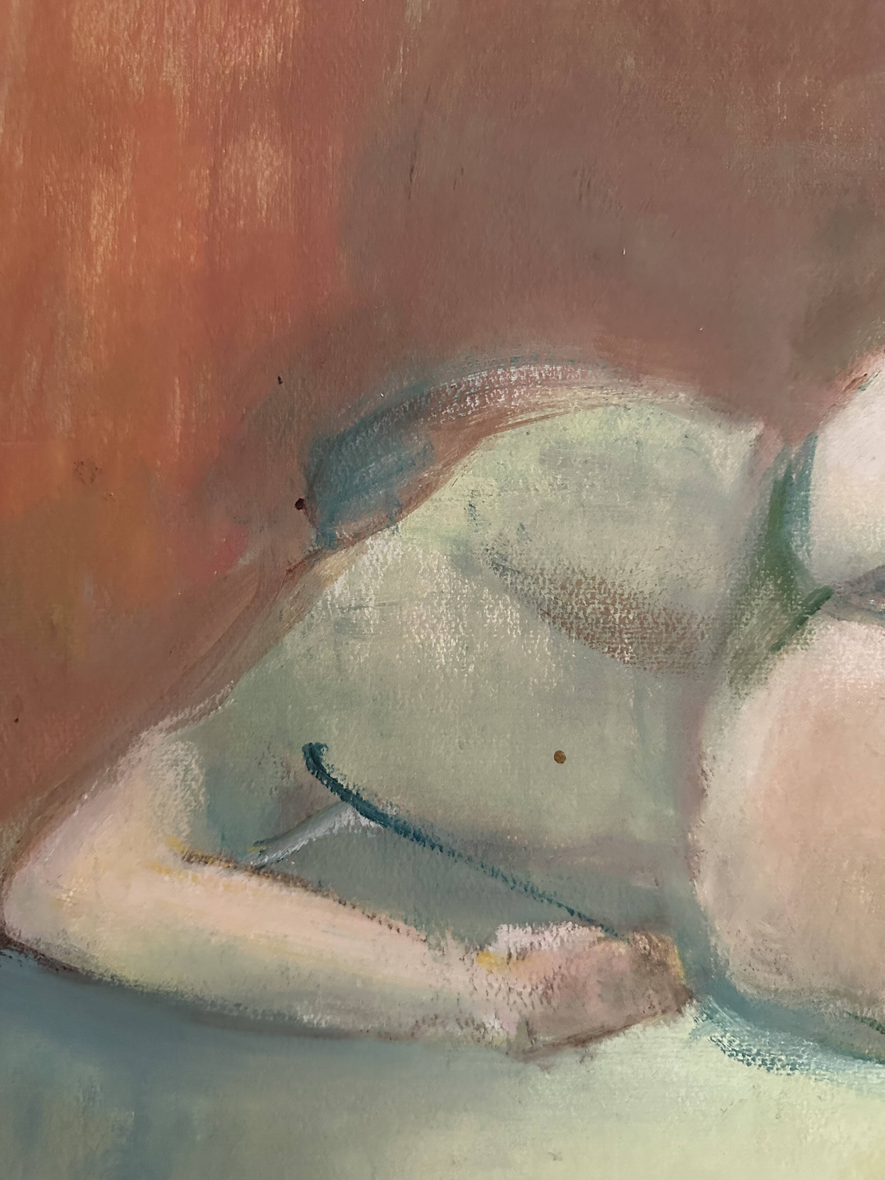 Figurative painting signed Marais, France, 1970s