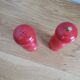 Pepper mill and turned wooden salt shaker