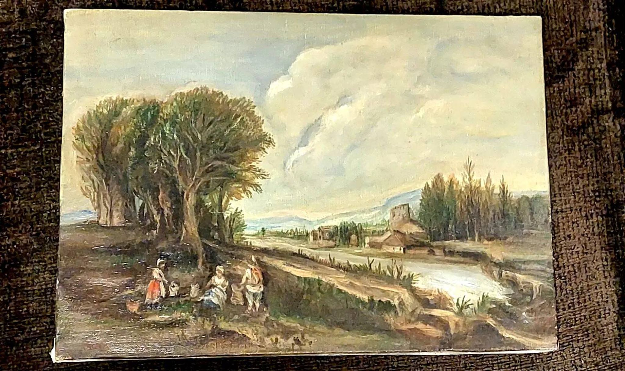 Peinture huile sur toile paysage style xviiie siecle italie