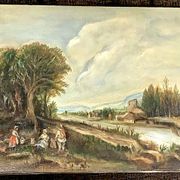 Peinture huile sur toile paysage style xviiie siecle italie