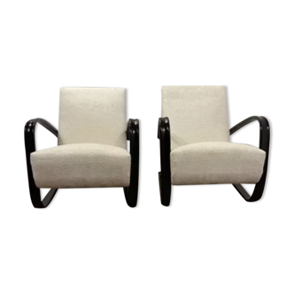 Set of vintage armchairs h-269 white