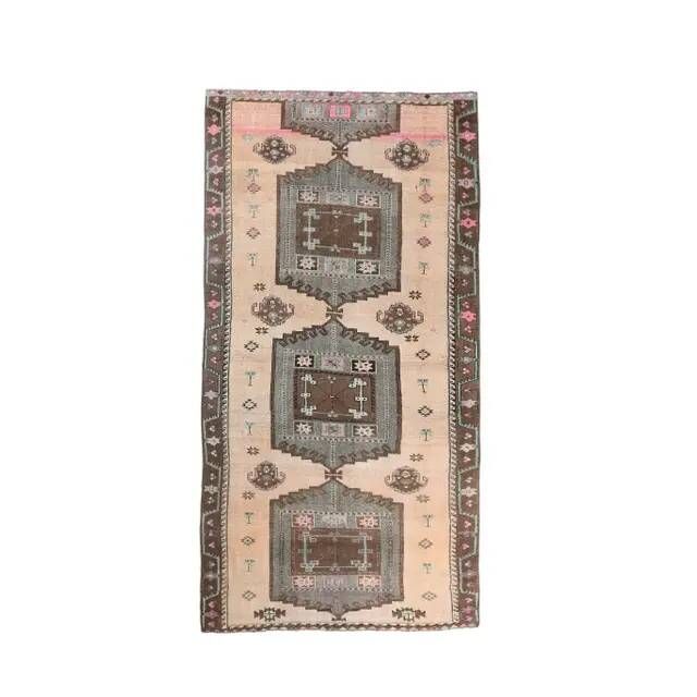Vintage Turkish Anatolian Hand-Knotted Wide Runner 183x353