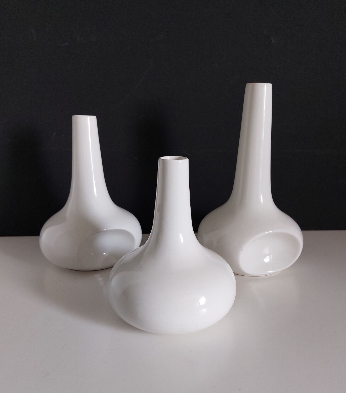 Vintage white ceramic vases
