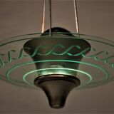 2 Art Deco Hanging lamps with cut glass England 1930
