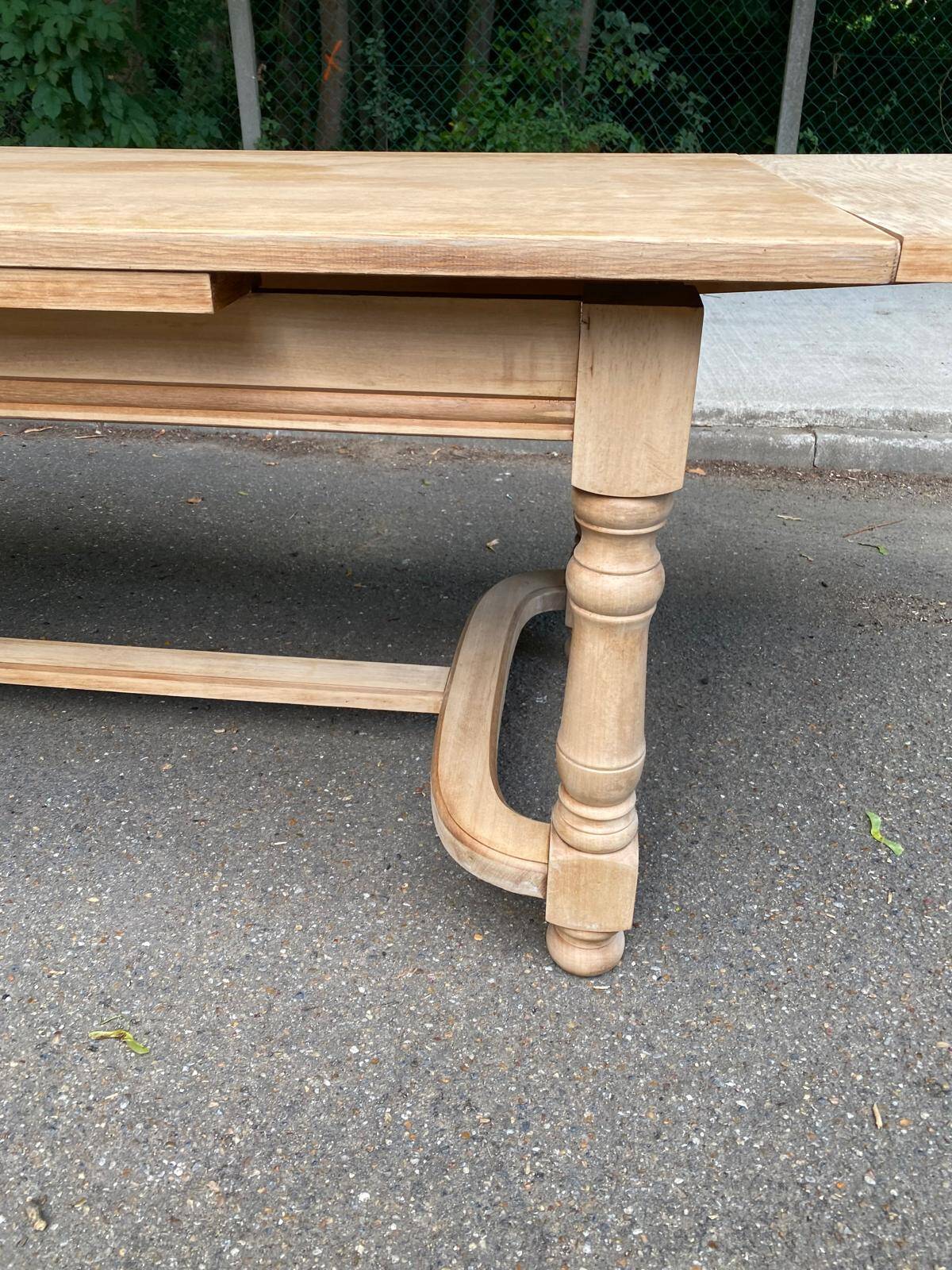 Extendable farmhouse dining table, renovated in raw wood, 270cm