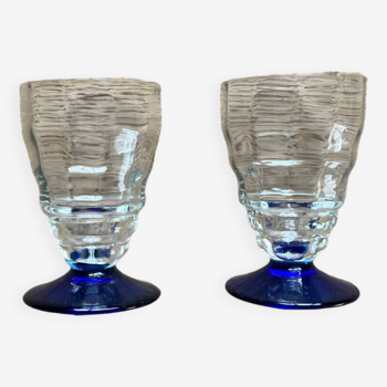 Blue stemmed glass