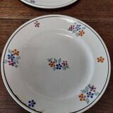 Série de six assiettes dessert en faïence terre de fer Saint Amand