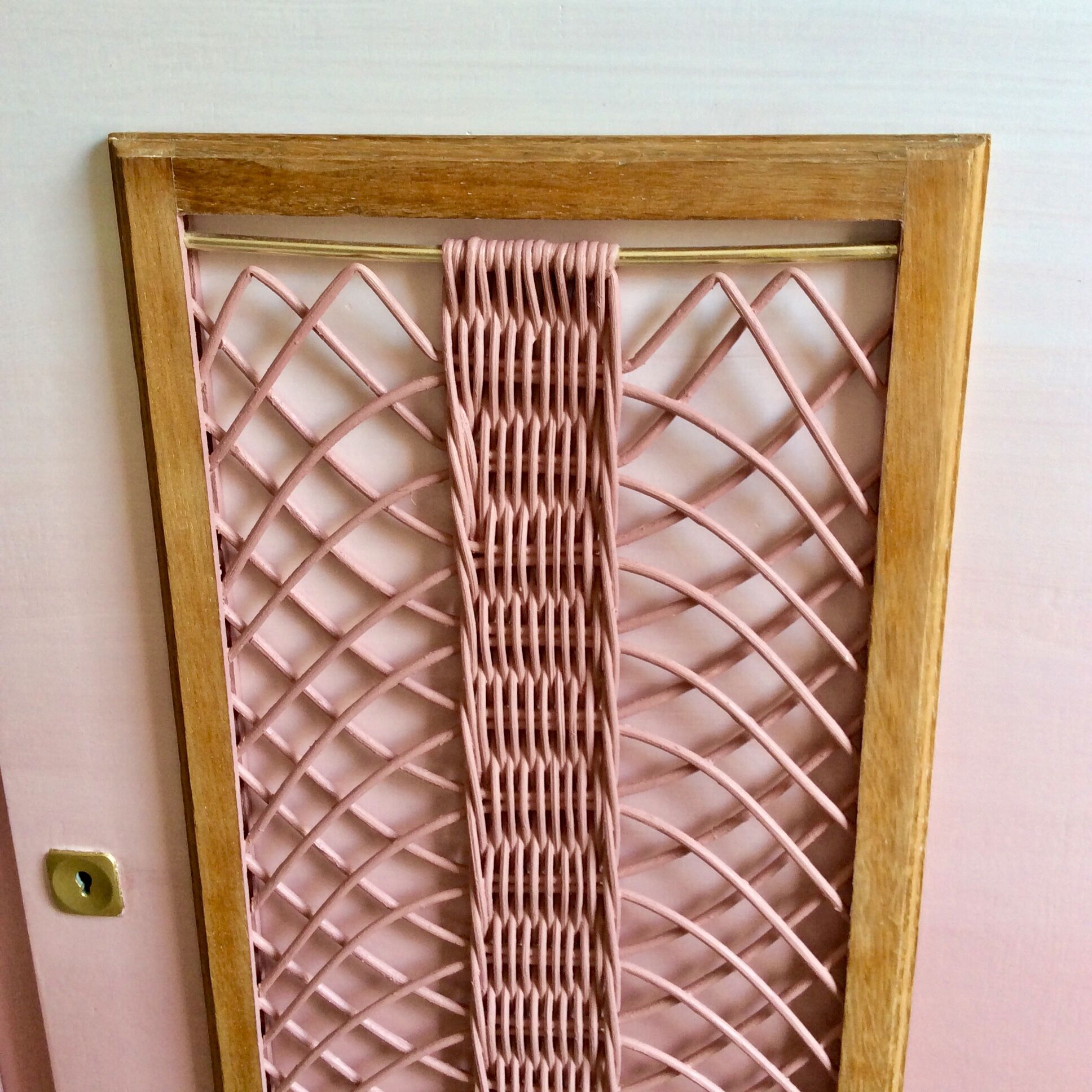 Vintage children's wardrobe wood and wicker