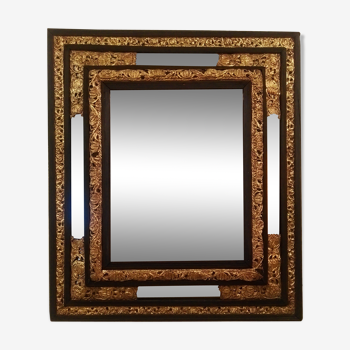 Miroir à parcloses époque Napoléon III style Louis XIII -  70x50cm