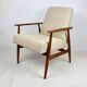 Armchair 'Lis', 1970s beige boucle design by Henryk Lis - natural wood