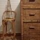 High wood and rattan chest of drawers