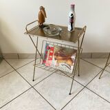 Vintage 1960s brass side table/magazine rack