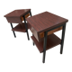 Pair bedside tables feet vintage compass