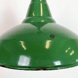 Industrial British Green Enamel Factory Pendant Lamp, 1960s