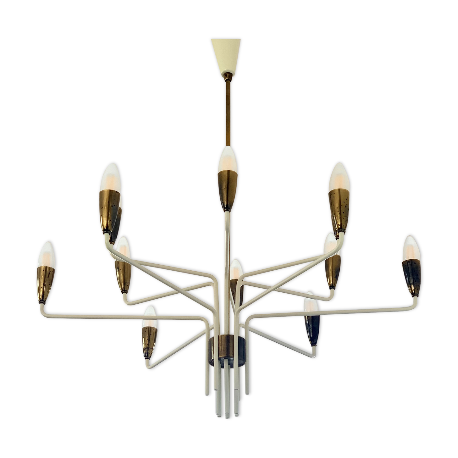 Chandelier 12 arms attributed to Stilnovo,1950