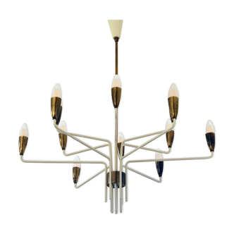 Lustre 12 bras attribué à Stilnovo, 1950