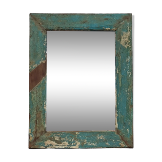 Miroir ancien bleu, 89x67 cm