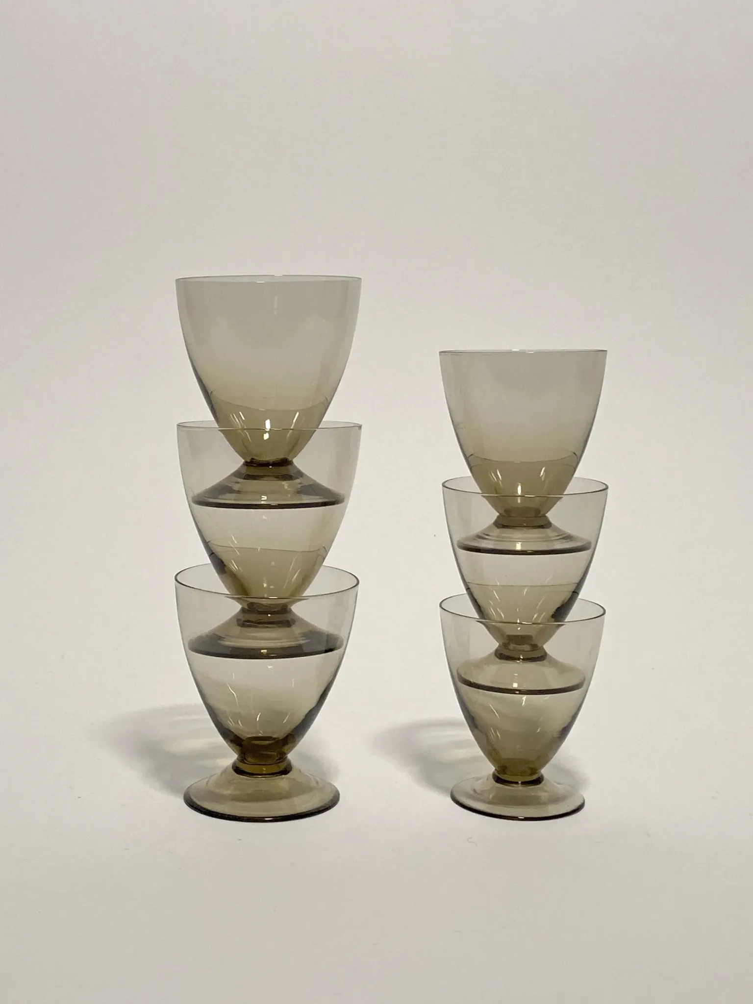 Verres marrons fumés Orrefors