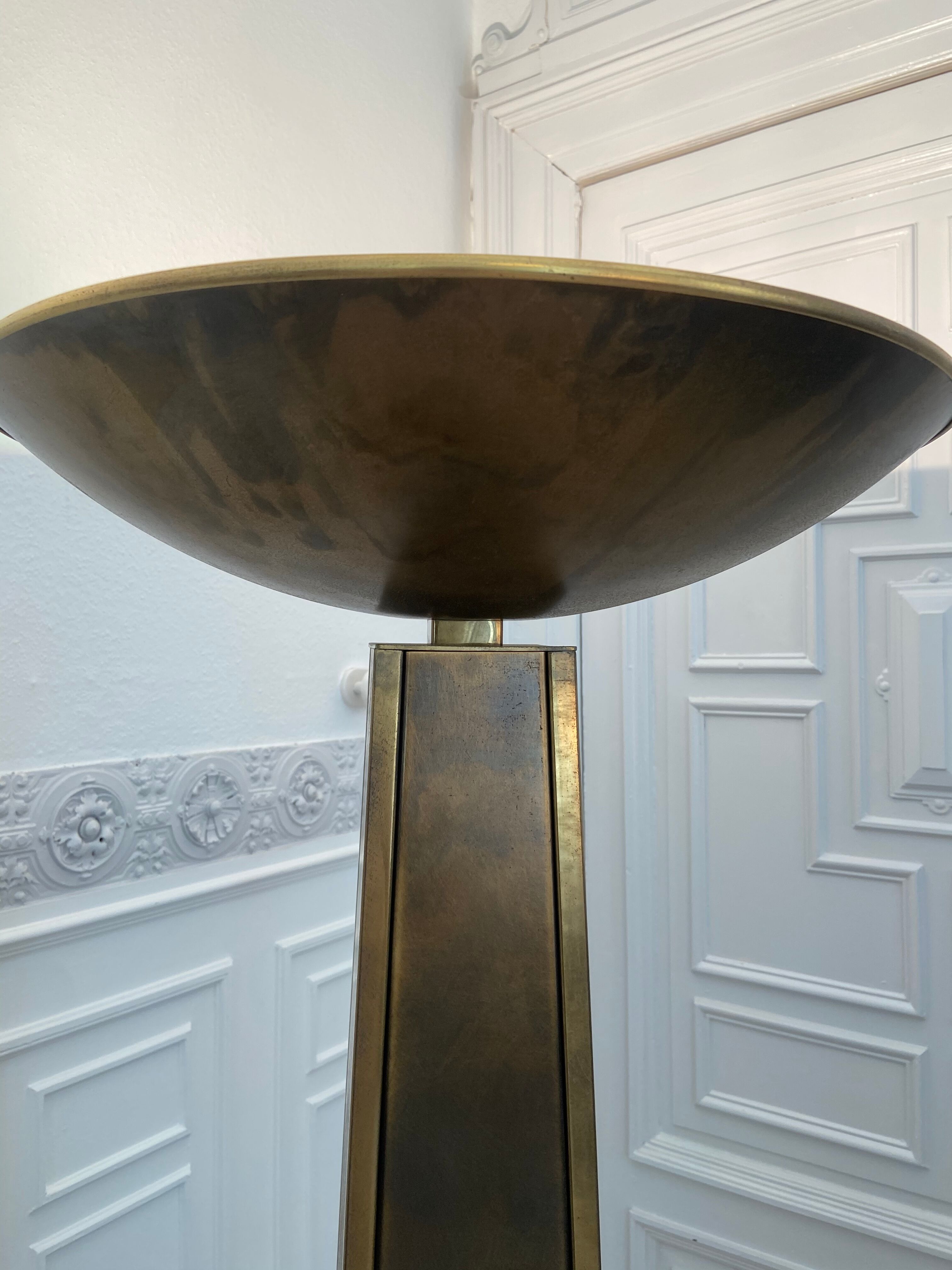 Coppery and gilded floor lamp, Belgo Chrom