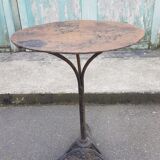 Table de bistrot ancienne Art deco pied fonte