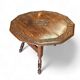 Table pliante antique sculptée en forme de tripode / Pays-Bas / chêne / XIXe siècle vers 1880