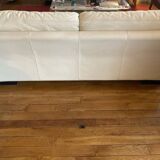 Cream colored leather sofa model CORAIL Roche Bobois