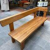 Bench with Pierre Chapo backrest , 70s