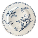Round ironstone dish Luneville K&G tulip motif
