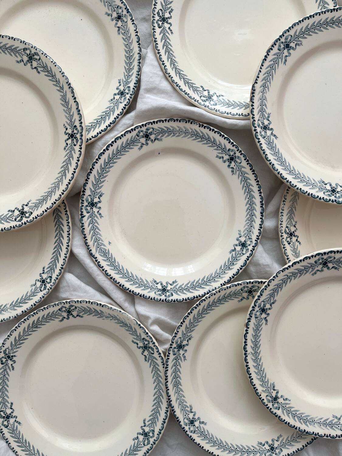 12 "Chinon" ironstone dessert plates from Choisy le Roi