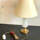 Chic lamp in opaline glass and vintage brass