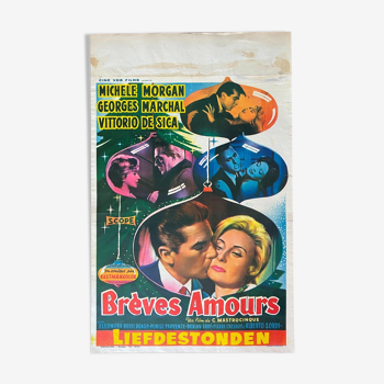 Affiche belge "Breves amours" georges marchal, michele morgan, v. de sica 1959