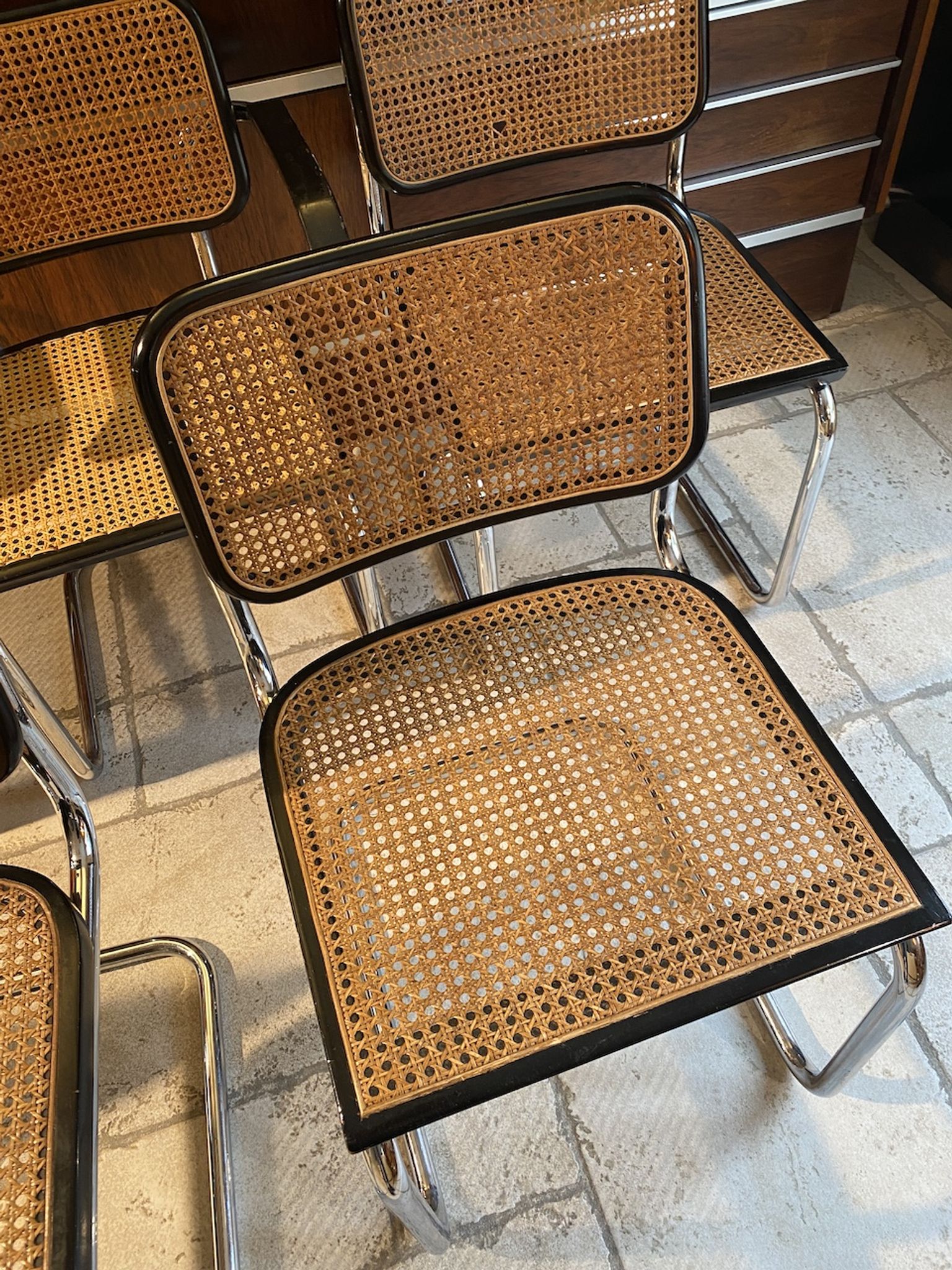 Set of 4 chairs B32 and 2 armchairs B64 Cesca by Marcel Breuer Italian Edition 1980