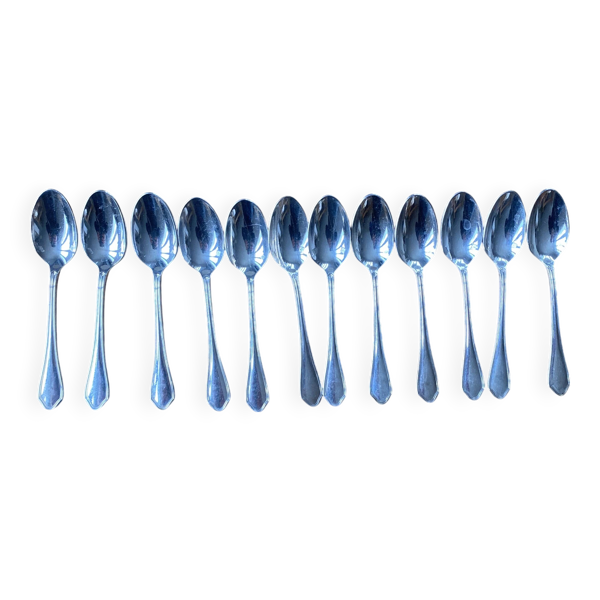 12 cuillères à moka Ravinet d’Enfert métal argenté