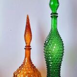 Italian glass bottles Empoli 1970