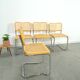 Italiaanse webbing set stoelen met chromen buisframe