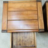 Pair of vintage Maison Regain elm bedside tables