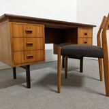 Scandinavian double-sided teak desk from the 50s/60s
