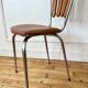 Flower petal chair in brown Skaï