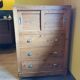 Vintage chiffonnier raw wood 3 drawers 2 doors
