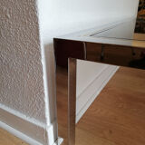 Chrome metal, brass and smoked glass coffee table to taste like Willy Rizzo