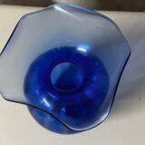 Lancel style cobalt blue vase - ball shape and collar h 25 cm