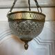 Suspension brass basket and glass vintage diamond tip