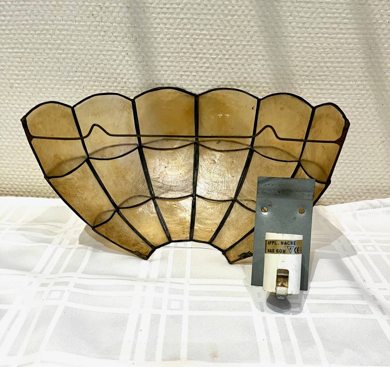 Paire d'appliques nacre coquillage