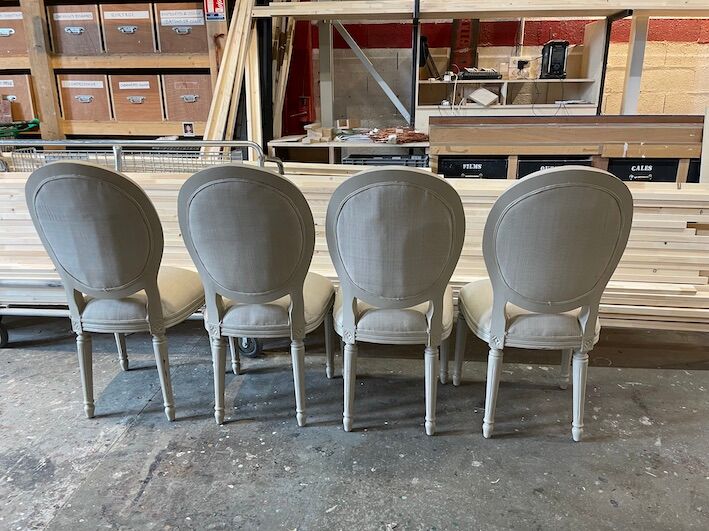 Beige medallion chairs
