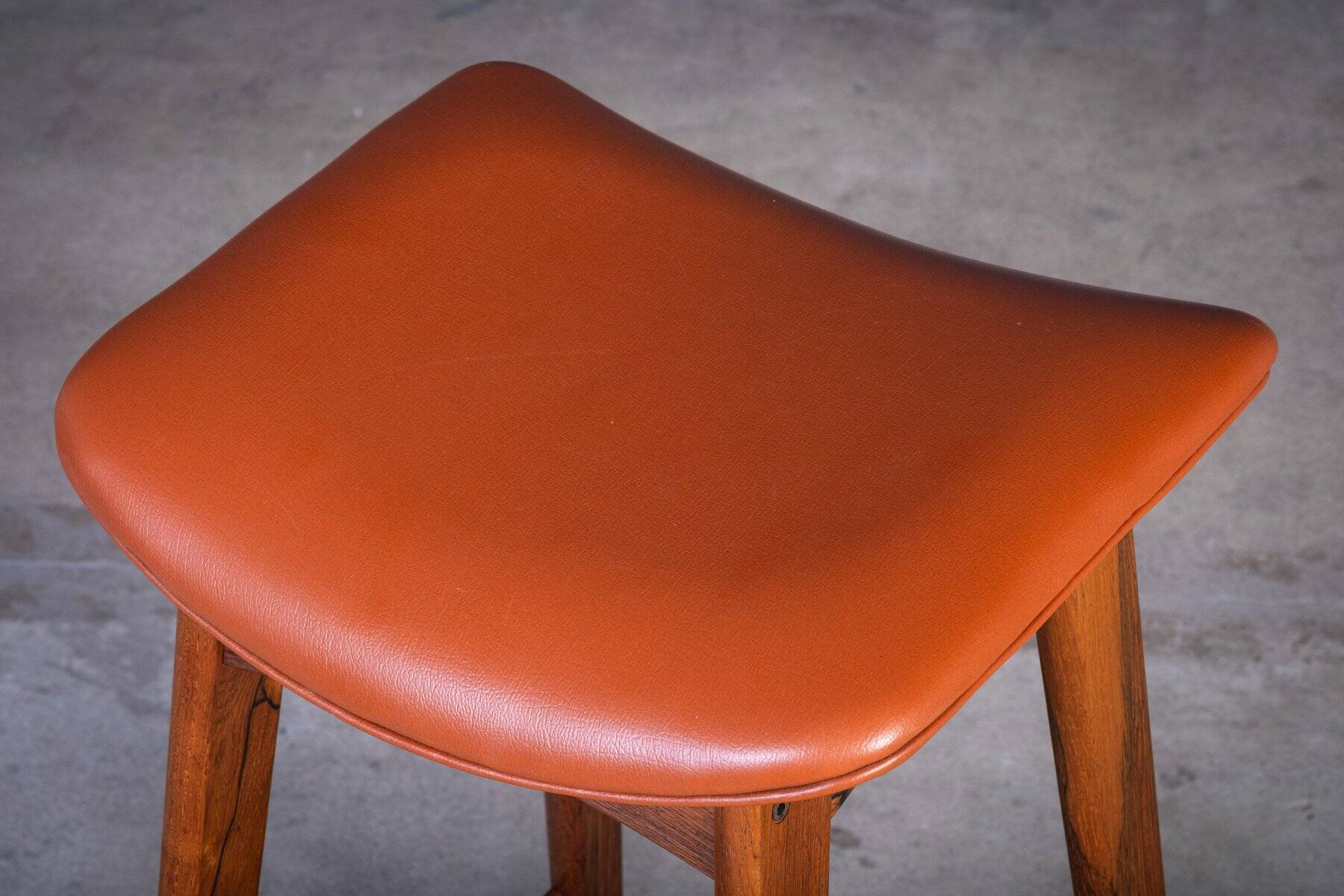 Bar Stools in Rosewood with Cognac Leather by Erik Buch for Dyrlund, 1960s, Set of 2