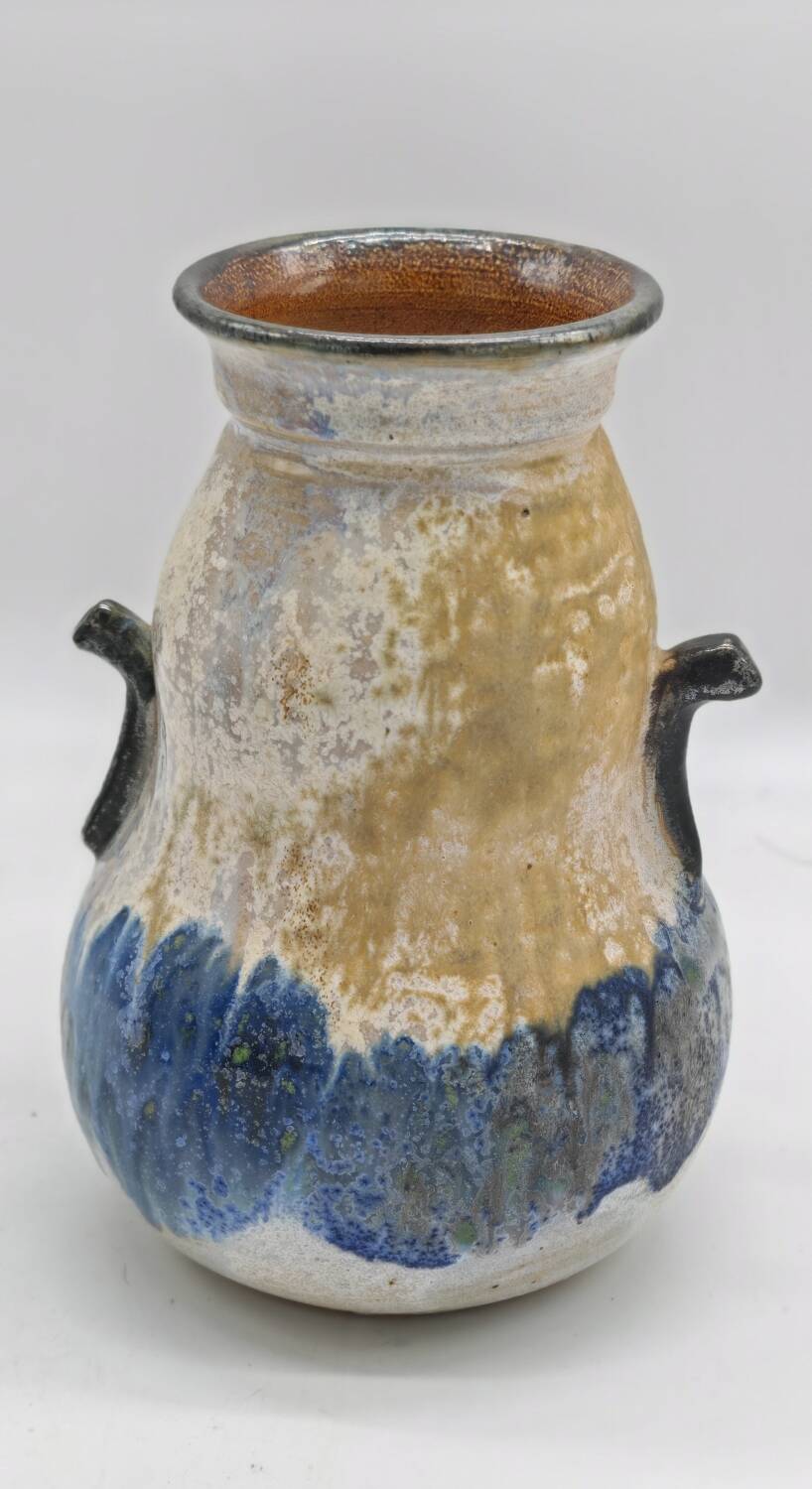 Large enamelled stoneware vase from Bouffioulx by Maurice Pitot, 1930s