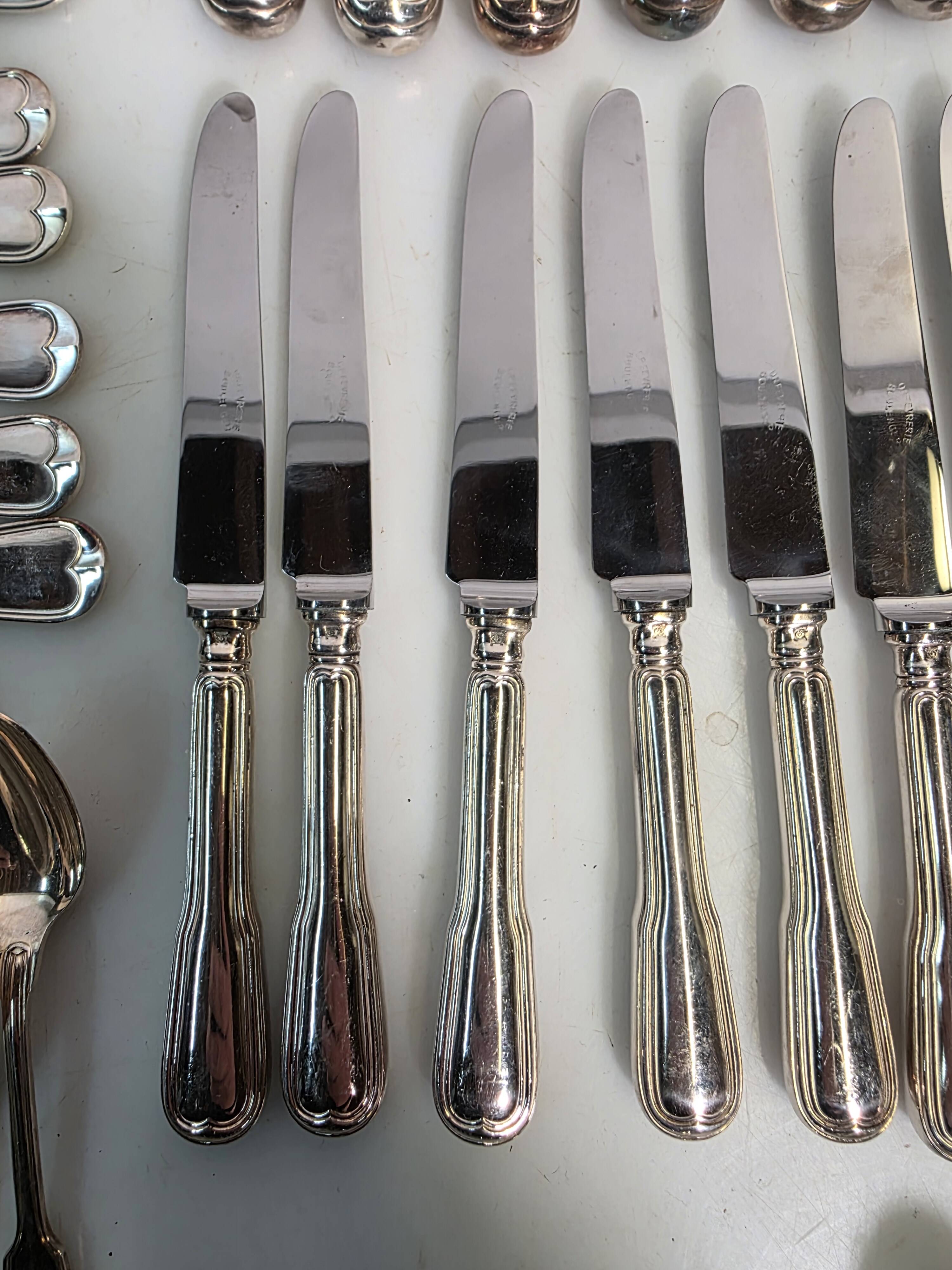Boulenger silver-plated cutlery set, 86 pieces, hallmark 100.