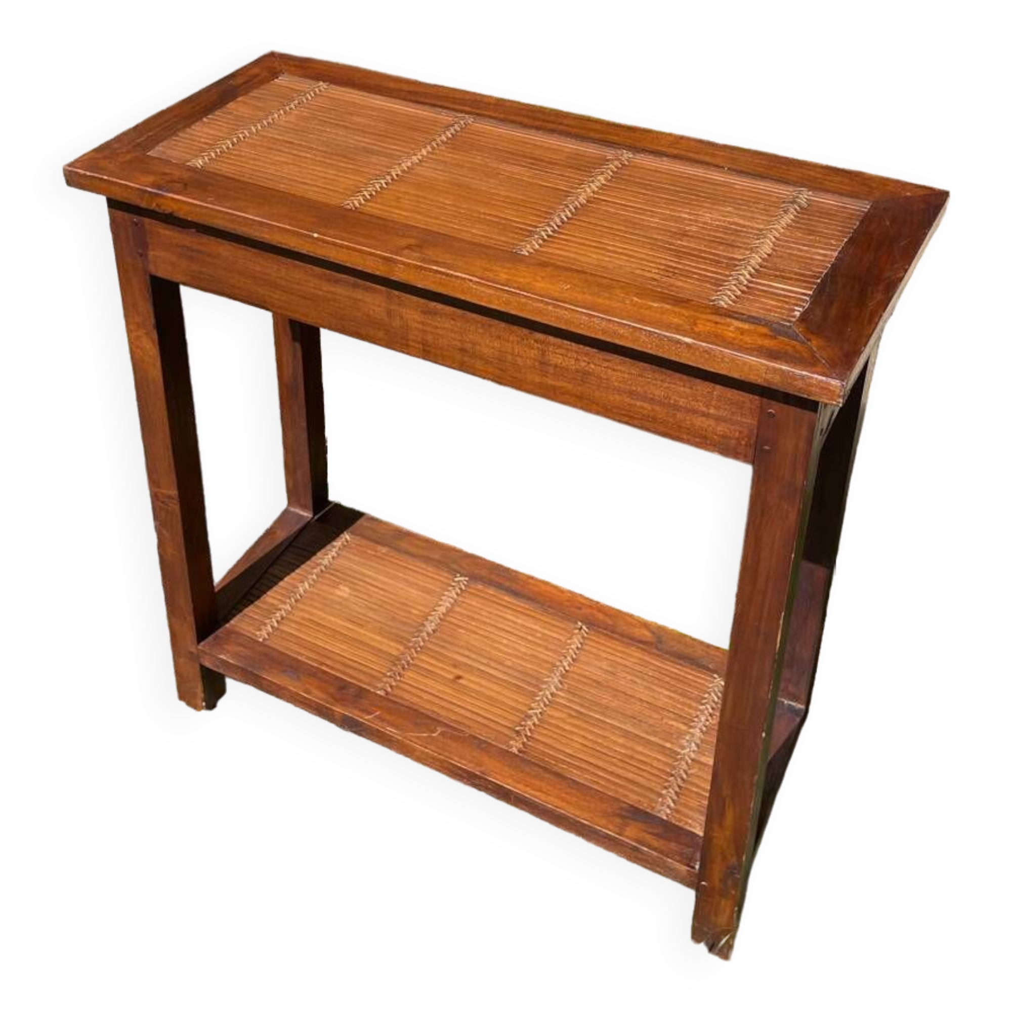 Table d’appoint / console en bois style indonésien