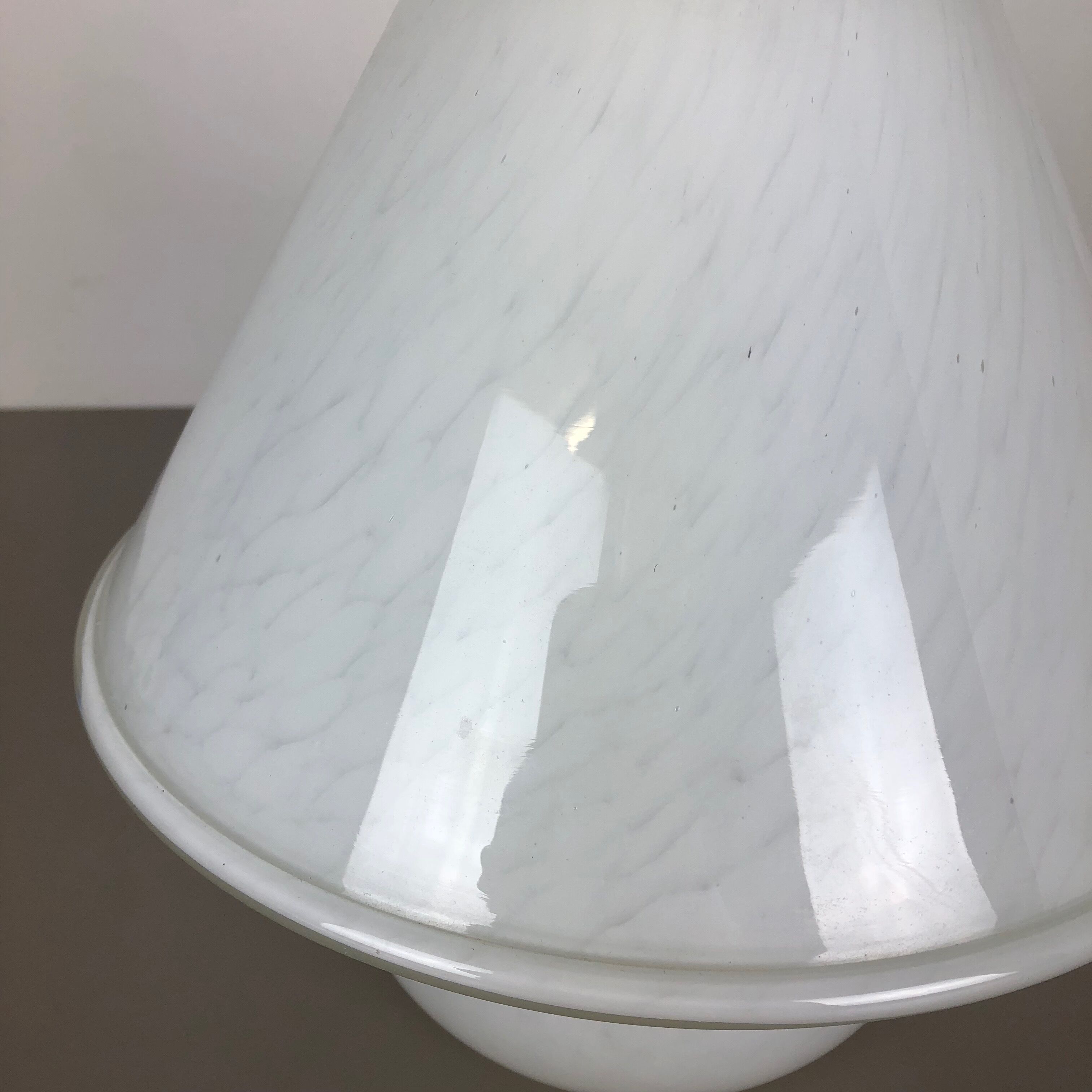 "Mushroom" glass table desktop light made by Glashütte Limburg Germany 1970s No2